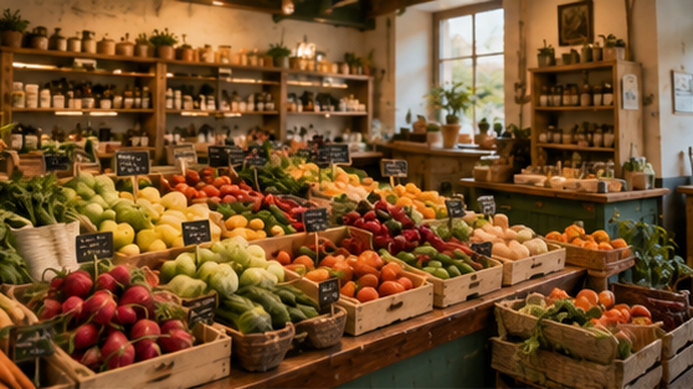 Frisches Obst und Gemüse am Marktstand